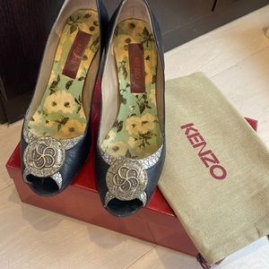 Vintage Kenzo Metallic Leather Pumps